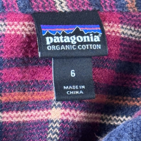 Patagonia 100% Organic Cotton Womens Plaid Flannel Button Down Shirt Size 6 - Picture 3 of 8